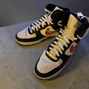 Nike High-Top Sneakers with White and Black Design